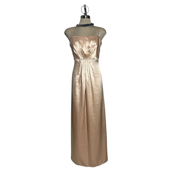 Cream Ruched Spaghetti Strap Maxi Gown - Picture 3 of 13